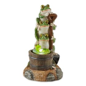 Accent Plus Solar Light-Up Rotating Frog Garden Decor