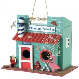 Songbird Valley Flamingo Paradise Wood Bird House