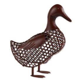 Accent Plus Open Geometric Frame Metal Duck Sculpture