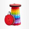 Portable Camping Stools Retractable Telescoping Stool for Fishing Hiking BBQ - Red