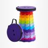 Portable Camping Stools Retractable Telescoping Stool for Fishing Hiking BBQ - Purple