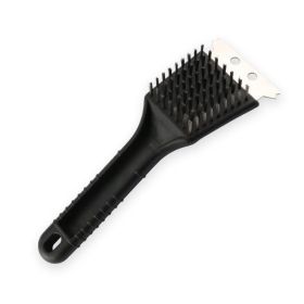 Barbecue Cleaning Brush Wire Bristle Brush with Scraper Grill Oven Cleaner Tool - Black