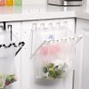 Garbage Bag Holder Hanging Trash for Trash Bag Rack Kitchen Cupboard Mounts Over Cabinet Doors Cupboards Garbage Rack Organizer - white