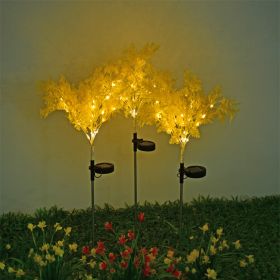 Patio Pathway Porch Backyard LED Solar Coral Stake Garden Light Rechargeable - Yellow