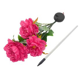 LED Roses with Leaves Flower Stake, Solar Energy for Garden Backyard - Pink