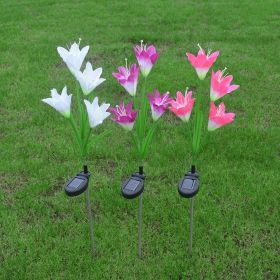 Lily Multi-Changing LED Lights - Solar Garden Stake Lights - Pink