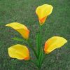 LED Calla Lily Flower Stake Light Solar Energy Rechargeable for Outdoor Garden Patio - Yellow