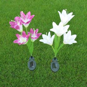 Lily Multi-Changing LED Lights - Solar Garden Stake Lights - White