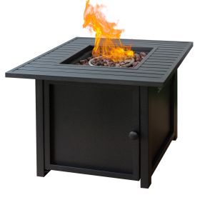 Upland 30' Slat Top Gas Fire Pit Table - Brown