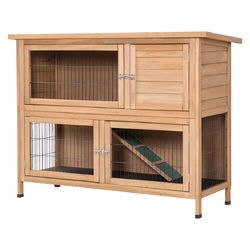 52" Outdoor Garden Backyard Wooden Rabbit Hutch - PS6887