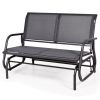 Swing Glider Chair 48 Inch Loveseat Rocker Lounge Backyard - Gray