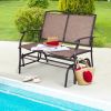 Iron Patio Rocking Chair for Outdoor Backyard and Lawn - Brown