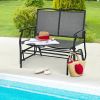 Iron Patio Rocking Chair for Outdoor Backyard and Lawn - grey