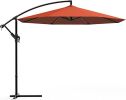 12 FT Outdoor Patio Umbrella Pool Beach Umbrella for Garden Backyard, Champagne - wine red