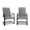 MEOOEM Patio C Spring Dining Chairs set of 2 Outdoor Textilene Metal Chairs Weather Resistant Modern Furniture for Garden Backyard - default