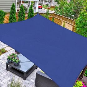 8' x 12' Sun Shade Sail Rectangle Canopy, UV Block Awning Durable for Outdoor Patio Carport Garden Backyard Balcony, Blue - Blue