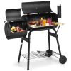 Outdoor BBQ Grill Barbecue Pit Patio Cooker - black