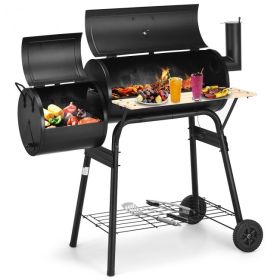 Outdoor BBQ Grill Barbecue Pit Patio Cooker - black