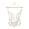 Hardwood With Cup Holder Wooden Stick Perforated 100kg Seaside Courtyard Hanging Chair - Beige - 100 Kg