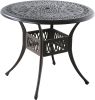 35.5' Patio Round Dining Table Outdoor Cast Aluminum Bistro Table with 1.88' Umbrella Hole - Round