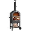 Backyard Outdoor Party Dinner Mobile Stainless Steel Pizza Oven - Black - Stainless Steel