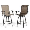 Outdoor Swivel Bar Stools Patio Sling Bar Chairs Padded with Quick Dry Foam, Set of 2 - Set of 2