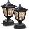 Garden & Patio Landscape Decoration Lighting Solar Post Lights 2 Pcs Set - Warm White - Plastic