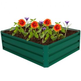 40 Inch x 32 Inch Patio Raised Garden Bed for Vegetable Flower Planting - Dark green