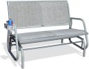 2 Person Swing Glider Chair Patio Swing Bench Rocking Seat for Outdoor Patio,Backyard,Deck Swimming Pool - grey