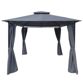 Outdoor Garden Lawn Backyard Patio Gazebo Shading Tent 10x10 In - Gray - Gazebo