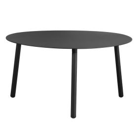 Outdoor Side Table Aluminum Unique Shape Weather Resistant Patio Coffee Table Bedside Table, Black - M