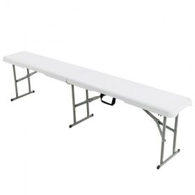 6 Feet Portable Picnic Folding Bench 550 lbs Limited with Carrying Handle - as show