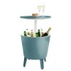 7.5 Gallon Modern Cool Bar Outdoor Patio Furniture With Wine Cooler  - Teal - Beverage Cooler Bar Table