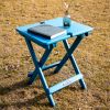 Quick-Fold Side Table,Portable Outdoor Weather Resistant End Table for Patio Balcony Backyard,No Assemble (Blue) - Blue