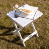 Quick-Fold Side Table,Portable Outdoor Weather Resistant End Table for Patio Balcony Backyard,No Assemble (White) - White