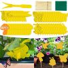 40Pcs Fruit Fly Sticky Traps with Sticks Tools Dual-Sided Yellow Traps for Plant - Yellow