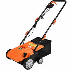 Backyard 2-In-1 Electric Lawn Scarifier And Power Grass Dethatcher W/ 40L Bag - Orange - Grass Dethatcher