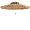 9 Feet Thatched Tiki Umbrella with 8 Ribs - Natural