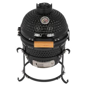 13in Round Ceramic Charcoal Grill XH - black