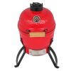 13in Round Ceramic Charcoal Grill XH - Orange Red