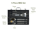 5-Piece Deluxe Barbecue Grill Set - All