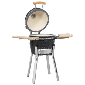 Kamado Barbecue Grill Smoker Ceramic 31.9" - Black