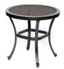 Outdoor End Table, Tempered Glass Table Patio Bistro Table Top Garden Home Furniture Side Table 22" Dia x 20.6" Height  - Alum - Glass