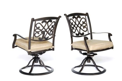 Patio Glider Chairs, Swivel Rocker, Garden Backyard Chairs Outdoor Patio Furniture 2 Pcs Set - With Cushion - Alum