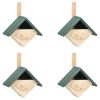 Bird Houses 4 pcs 9.4"x6.3"x11.8" Firwood - 47247