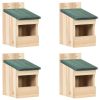 Bird Houses 4 pcs 4.7"x6.3"x7.9" Firwood - 47246