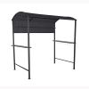 7x4.5Ft Outdoor Grill Gazebo BBQ Canopy With Side Awning,2 Exterior Serving Shelves And 8 Hooks,Suitable for Patio Lawn Backyard RT - Dark Gray/Black