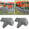 20 PCS Cobbled Stone Effect Plastic Garden Lawn Border Edging - Grey