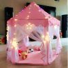 Outdoor indoor portable Folding Princess Castle Tent Children's Tent (colored star lamp) - as picture