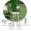 Outdoor Aluminum Side Table Weather Resistant Round Small Coffee Table  - White